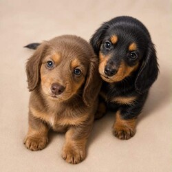 Mini long hair dachshunds /Miniature Dachshund/Female/Sex: Mixed Litter,Our beautiful girl Ada had 4 wonderful fur baby’s 2 handsome boys and 2 pretty girls all flea and wormed and micro chipped mum is at home with her baby’s and dad great local stud both heath checked and PRA clear pups have started paper training doing really well all great little characters and enjoying life and exploring and cuddles on the sofa please message me for viewings and more info